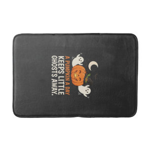 Tapis De Bain Citation de citrouille fantôme Halloween Design_1