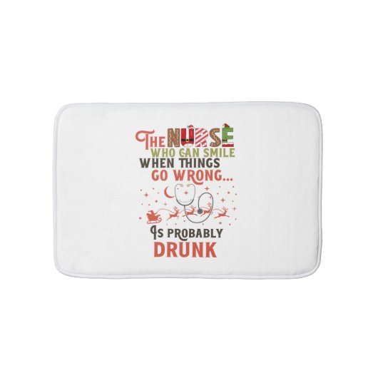 Tapis De Bain Citation de jeu de Noël de l'infirmière drôle (Devant)