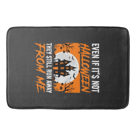 Tapis De Bain Citation drôle de maison hantée pour Halloween Gra (Devant)