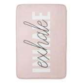 Tapis De Bain Citation moderne Pastel Pink Inhale Exhale (devant Vertical)