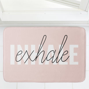 Tapis De Bain Citation moderne Pastel Pink Inhale Exhale