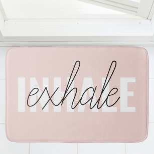 Tapis De Bain Citation moderne Pastel Pink Inhale Exhale