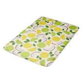 Tapis De Bain Citron chaux noix de coco et menthe joyeux motif (Angle)