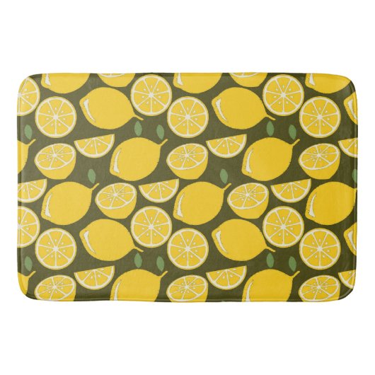 Tapis De Bain Citron Jaune Moderne Amusant mignon (Devant)