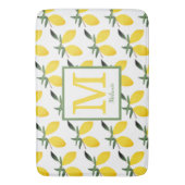 Tapis De Bain Citron jaune Nom du monogramme (devant Vertical)