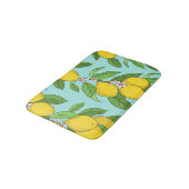 Tapis De Bain Citrons, Arrière - plan Bleu Vibrant sans couture. (Angle)