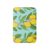 Tapis De Bain Citrons, Arrière - plan Bleu Vibrant sans couture. (Devant (Vertical))