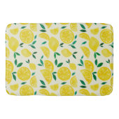 Tapis De Bain citrons d'aquarelle - jaune et vert (Devant)