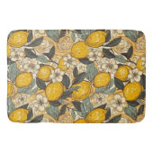 Tapis De Bain Citrons d'été et fleurs blanches (Devant)