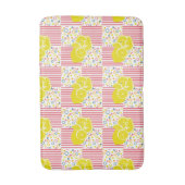 Tapis De Bain Citrons jaunes - Cercles de rayures roses Points (Devant (Vertical))
