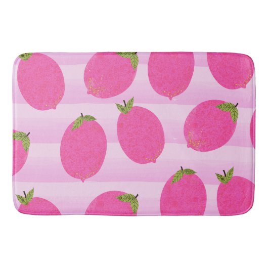 Tapis De Bain Citrons roses Lemonade Fruit d'été Fruit brillant  (Devant)