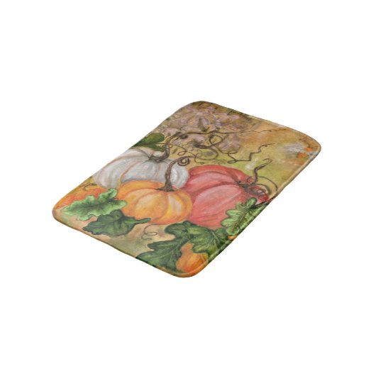 Tapis De Bain Citrouille - Aquarelle (Angle)