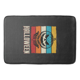 Tapis De Bain Citrouille Crâne Halloween Rétro Vintage