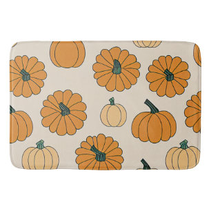 Tapis De Bain Citrouille d'automne épices Halloween Thanksgiving