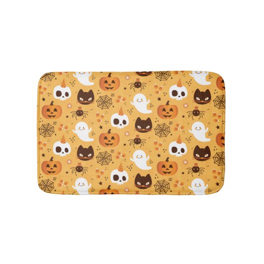 Tapis De Bain Citrouille de chats d'Halloween (Devant)