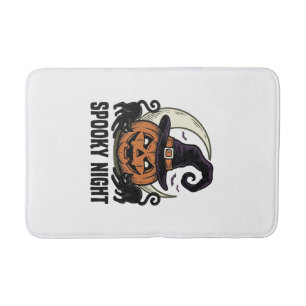 Tapis De Bain Citrouille de Halloween Chat Chapeau de Sorcière V