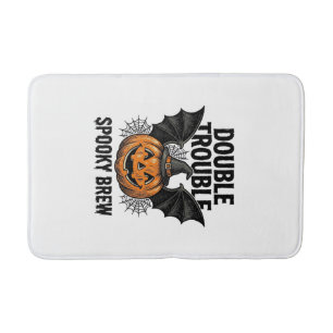Tapis De Bain Citrouille d'Halloween Sorcière Double Trouble Vin