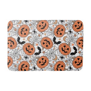 Tapis De Bain Citrouille éffrayant Motif Halloween