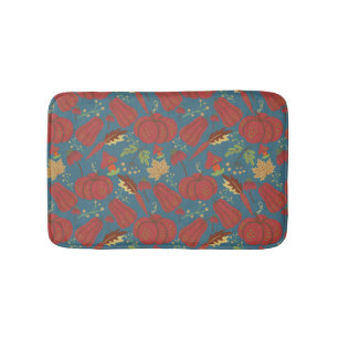 Tapis De Bain Citrouille et carotte sans couture motif rouge et
