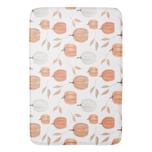 Tapis De Bain Citrouille et Feuille d'automne (devant Vertical)