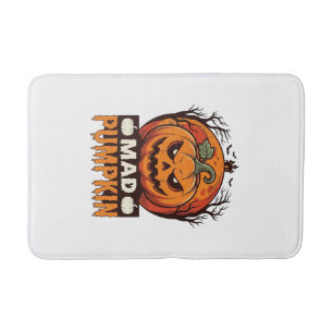 Tapis De Bain Citrouille Folle Halloween Dessin de Gravure Vinta