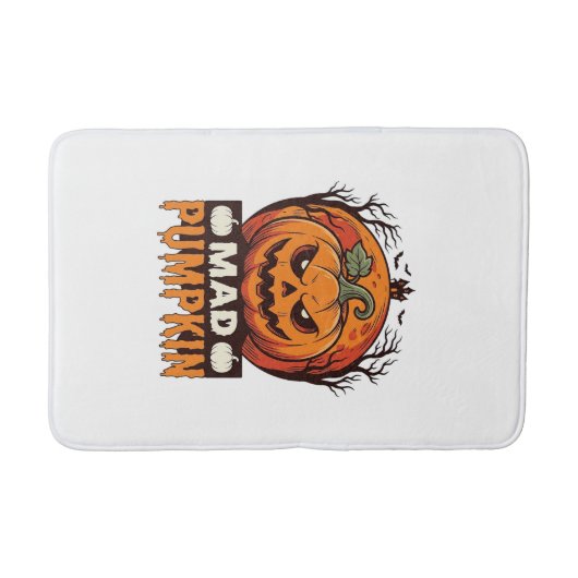 Tapis De Bain Citrouille Folle Halloween Dessin de Gravure Vinta (Devant)