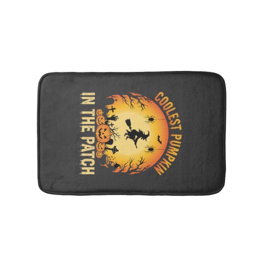 Tapis De Bain Citrouille la plus cool d'Halloween dans le patch (Devant)