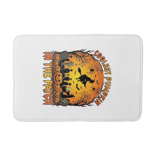 Tapis De Bain Citrouille la plus cool Patch Halloween Sorcière A (Devant)