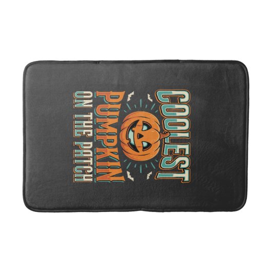 Tapis De Bain Citrouille la plus cool sur le patch Design Hallow (Devant)