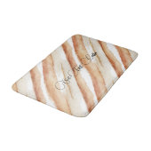 Tapis De Bain Citrouille Pêche Latte Rayures (Angle)