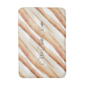 Tapis De Bain Citrouille Pêche Latte Rayures (Devant (Vertical))