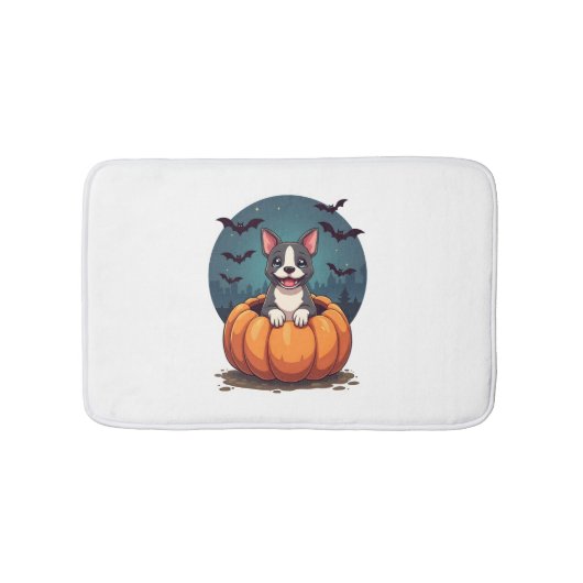 Tapis De Bain Citrouille Pitbull Smile (Devant)