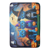 Tapis De Bain Citrouille russe Blue Cats Halloween drôle (devant Vertical)
