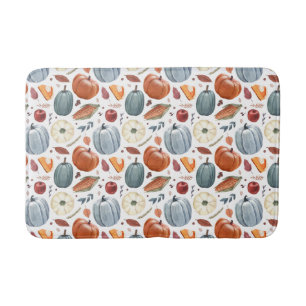 Tapis De Bain Citrouilles d'automne et feuilles d'automne Motif