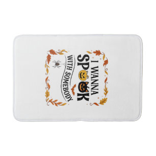 Tapis De Bain Citrouilles d'Halloween Chauve-souris Araignée pou