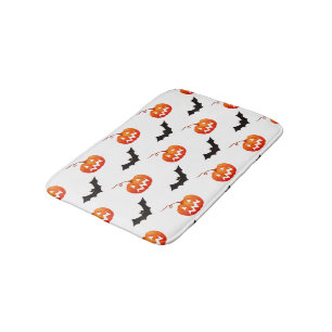 Tapis De Bain Citrouilles et chauves-souris d'Halloween, des fri