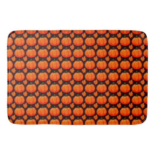Tapis De Bain Citrouilles et feuilles d'automne (Devant)