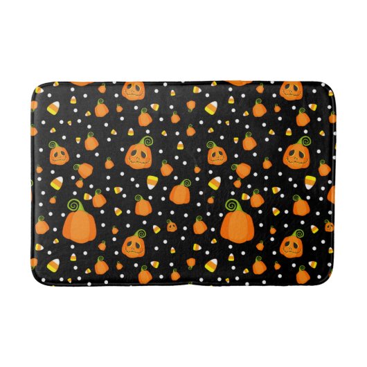 Tapis De Bain Citrouilles Whimsical & Candy Corn Fun Halloween (Devant)