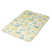 Tapis De Bain Citrus de citron moderne jaune d'été Personnalisé (Angle)