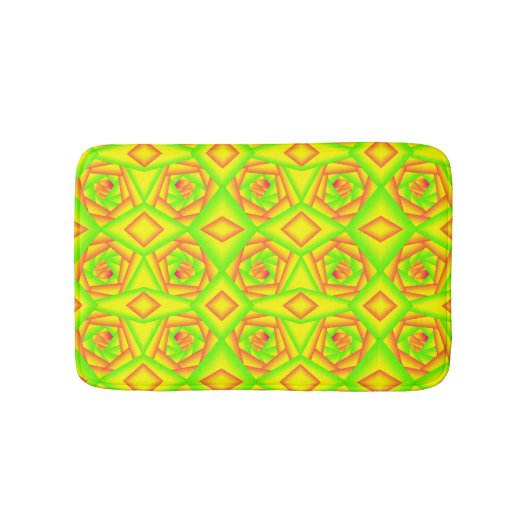 Tapis De Bain Citrus vert orange jaune ombre abstrait Conception (Devant)