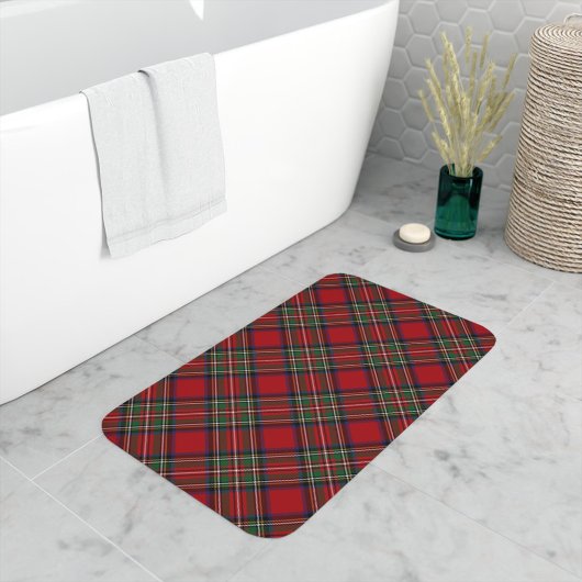 Tapis De Bain Clan classique rouge et vert Clan Stewart Tartan