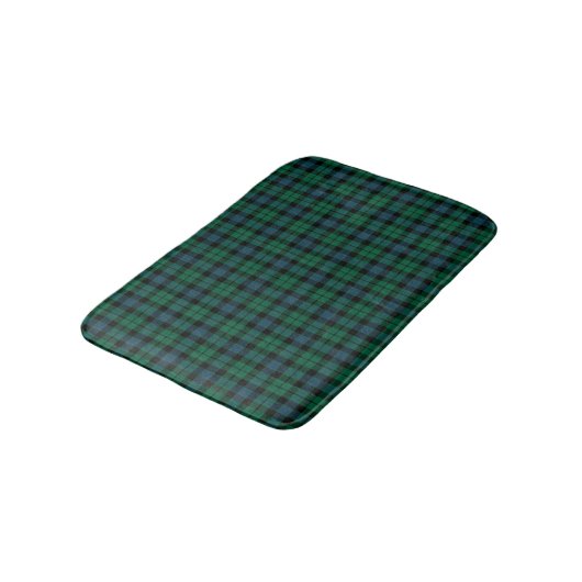 Tapis De Bain Clan MacKay Tartan écossais bleu et vert (Angle)