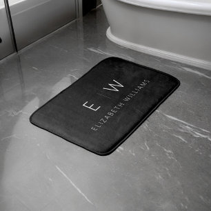 Tapis De Bain Classic Élégant Moderne Minimaliste Nom Monogramme