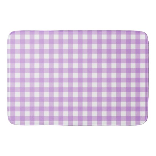 Tapis De Bain Classic En vichy Vérifier Plaid Motif Lilac (Devant)