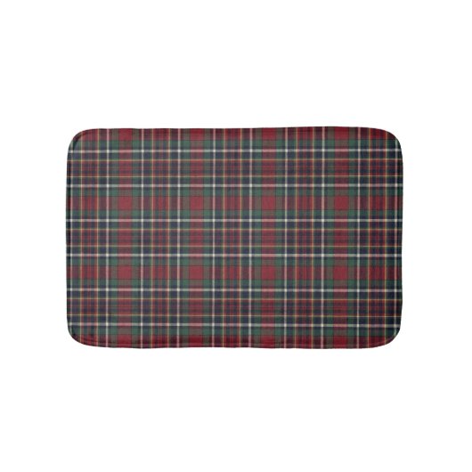 Tapis De Bain Classic Red Dark Blue Green Plaid Pattern (Devant)