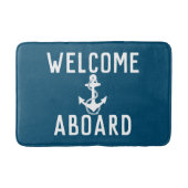Tapis De Bain classique WELCOME ABOUR typographie | (Devant)