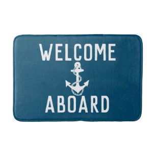 Tapis De Bain classique WELCOME ABOUR typographie