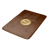Tapis De Bain Classy Faux Brown Texture & Or Nom initial (Angle)