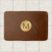 Tapis De Bain Classy Faux Brown Texture & Or Nom initial