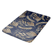 Tapis De Bain Classy Gold Foliage Botanique Bleu Design (Angle)